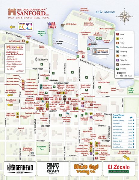 Map of Historic Downtown Sanford, Florida